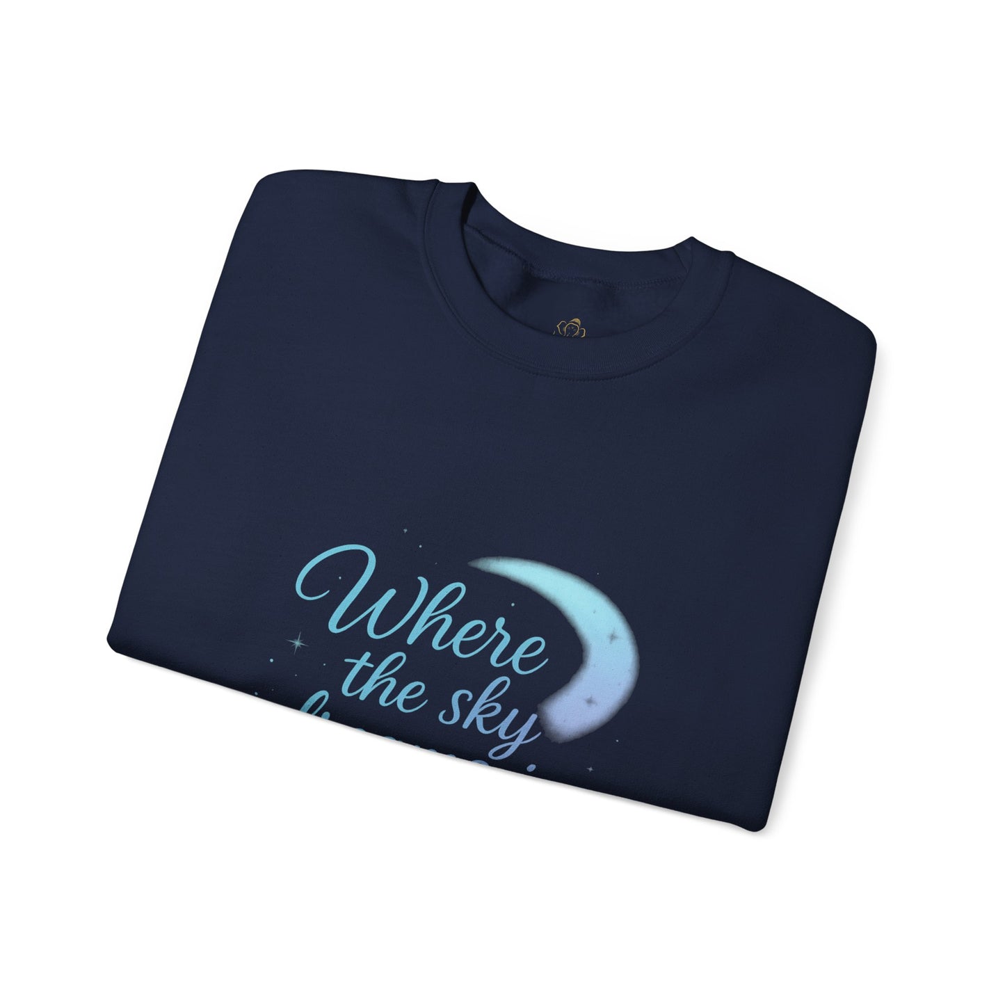 Where the Sky Dreams in Color – Celestial Moon Sweatshirt (Unisex, Multicolor Print)