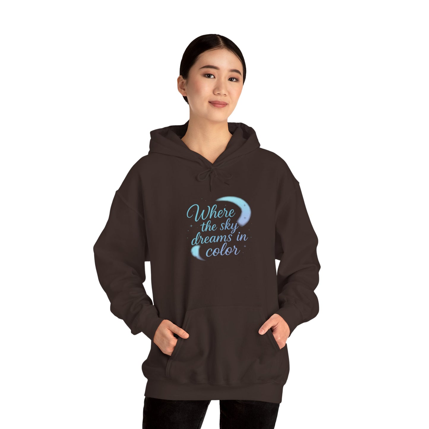 Where the Sky Dreams in Color – Cosmic Moon Hoodie
