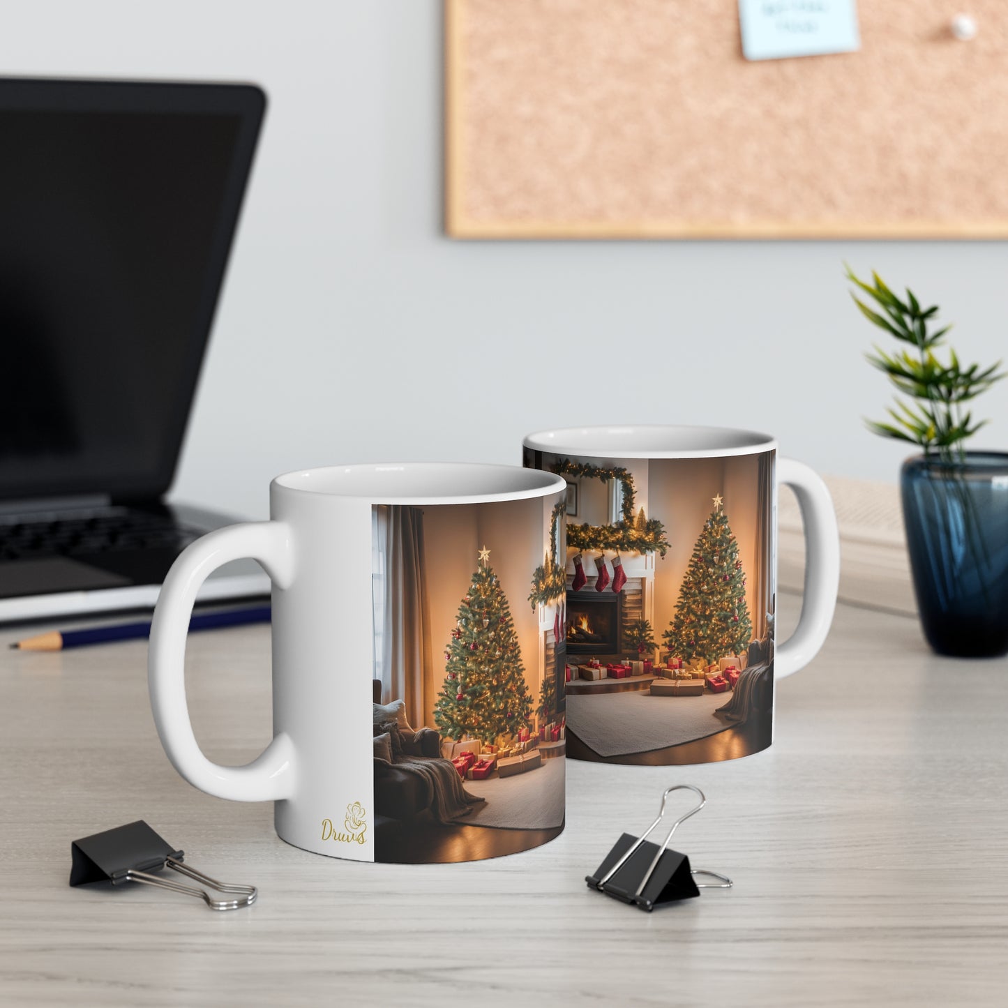 Mug - Christmas tree and chimney 11oz