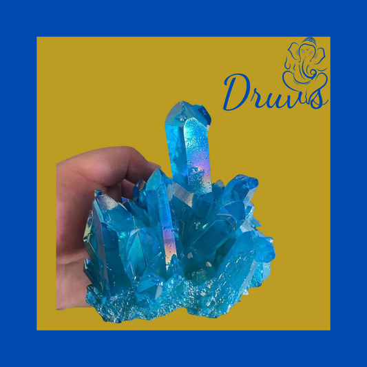 Blue Aura Quartz Cluster