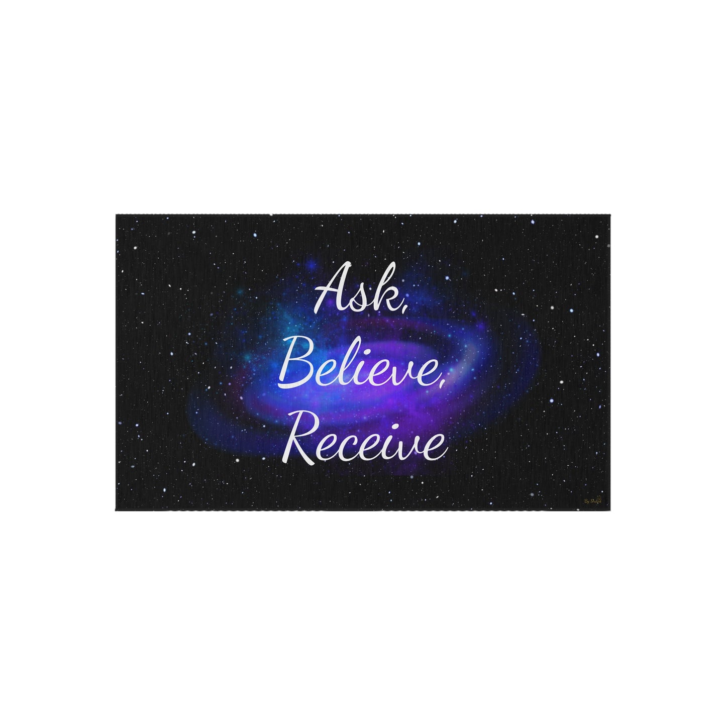 Indoor/Outdoor Rug - Ask Believe Receive Rug, Home Decor