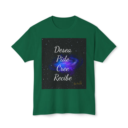 Camiseta Unisex de Algodón Desea, Pide, Cree, Recibe  - Ley de Atracción, Pensamiento Positivo, Ropa Diarias