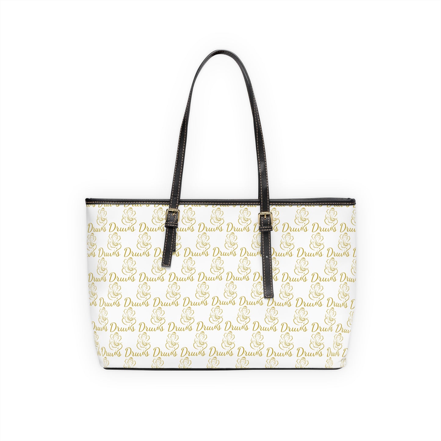 Shoulder Bag - White Handbag with Druvs Monogram