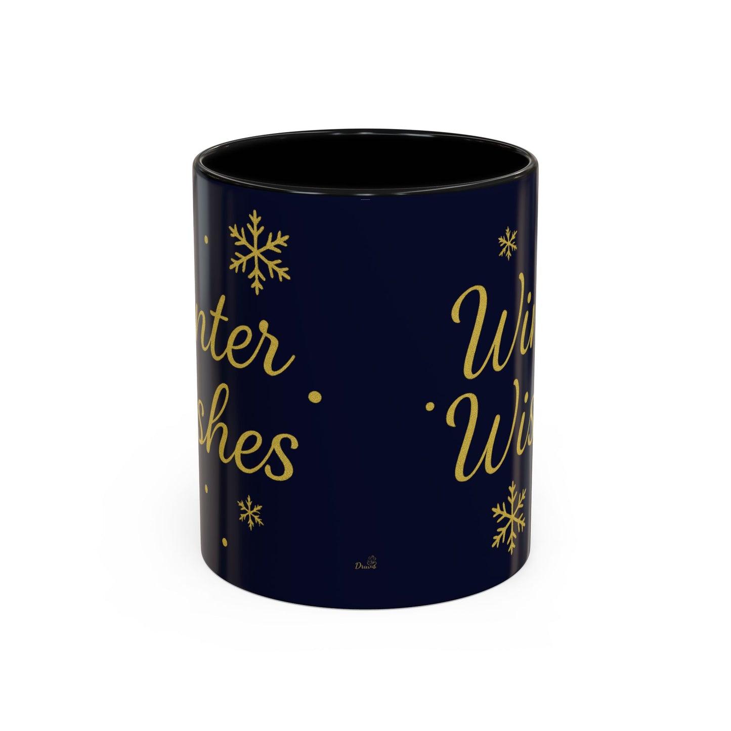 Winter Wishes Mug – Festive Black Accent Holiday Cup for Hot Cocoa & Gifting