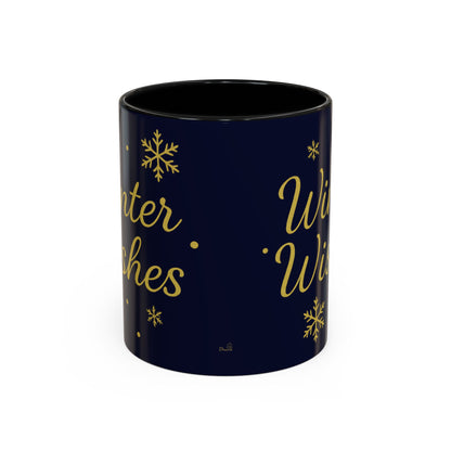 Winter Wishes Mug – Festive Black Accent Holiday Cup for Hot Cocoa & Gifting