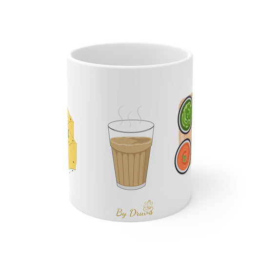 Funny Indian Mug, Paratha, Chai, Dhokla Mug, Mugs, Chai Lovers, Funny Mug