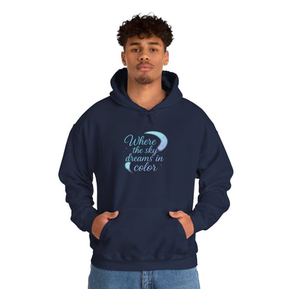 Where the Sky Dreams in Color – Cosmic Moon Hoodie