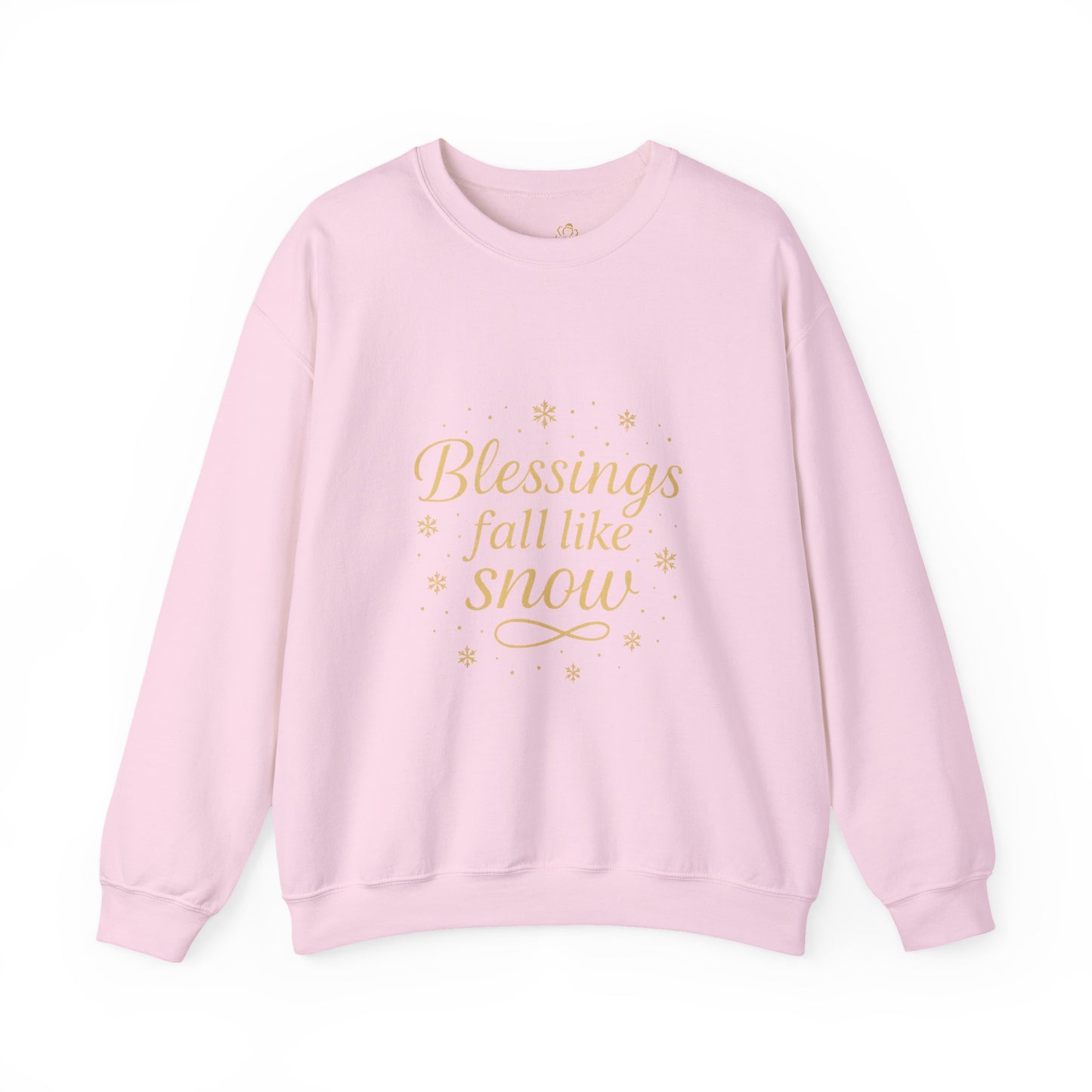 Blessings Fall Like Snow – Cozy Winter Affirmation Sweatshirt (Unisex)
