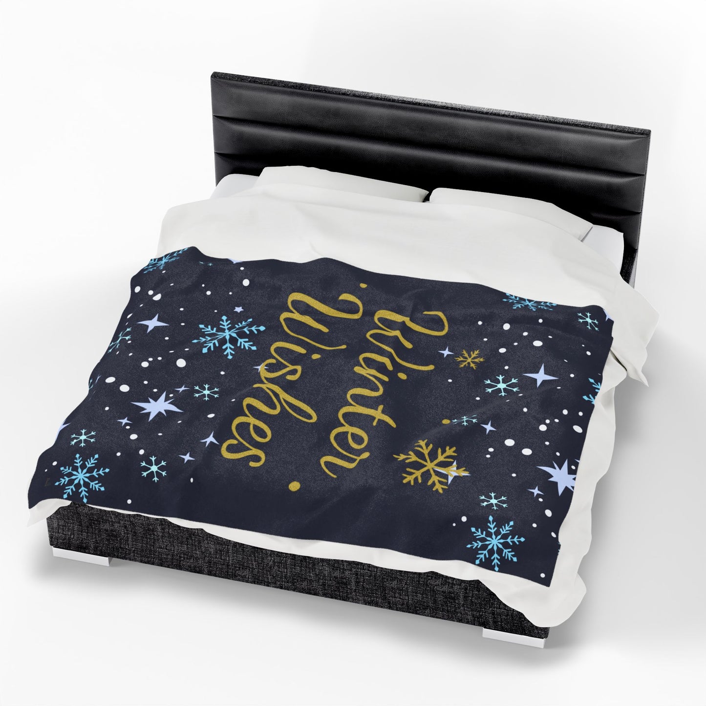 Winter Wishes Sherpa Blanket – Cozy Fleece Throw for Christmas & Winter Decor