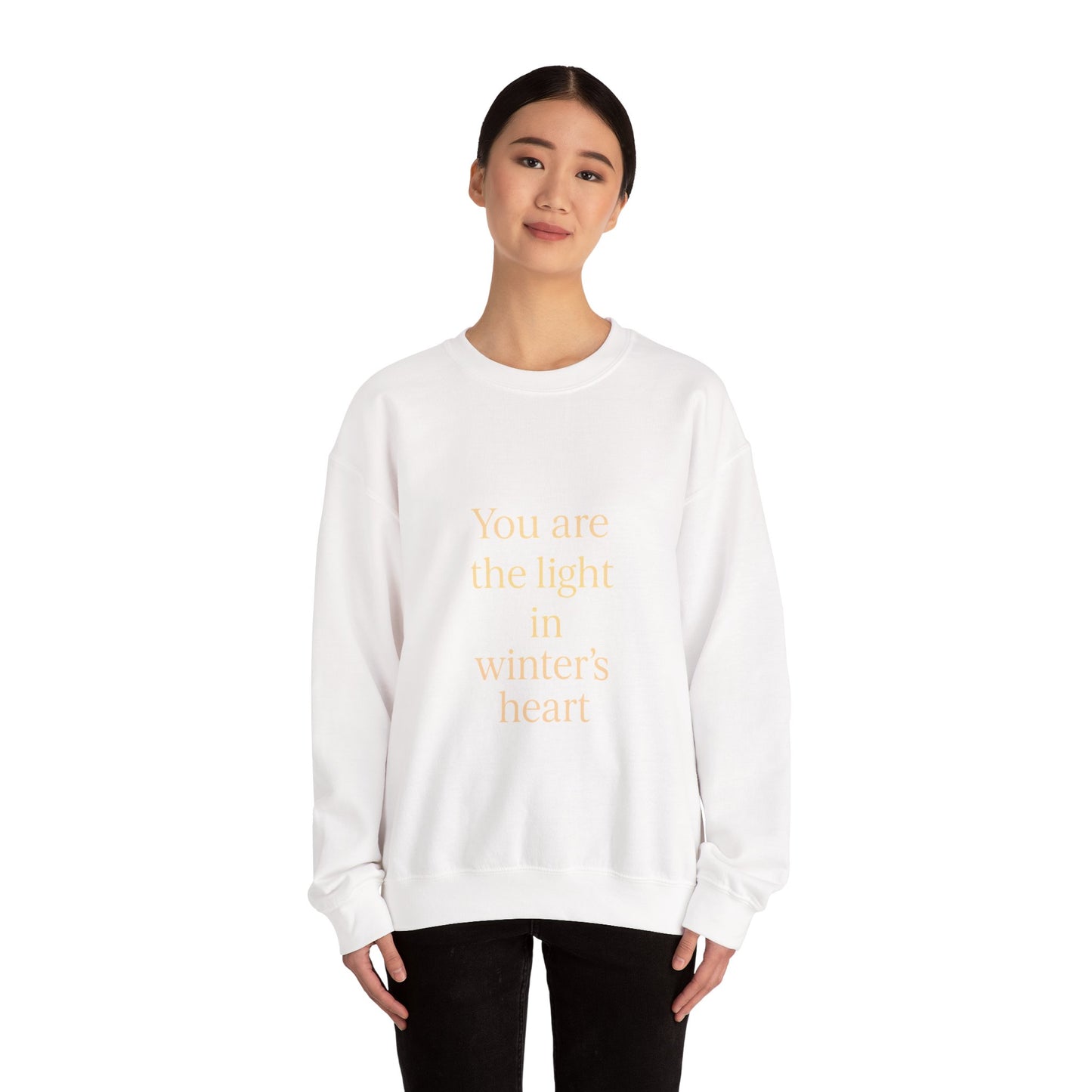 You Are the Light in Winter’s Heart – Inspirational Quote Sweatshirt (Unisex)