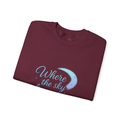 Where the Sky Dreams in Color – Celestial Moon Sweatshirt (Unisex, Multicolor Print)