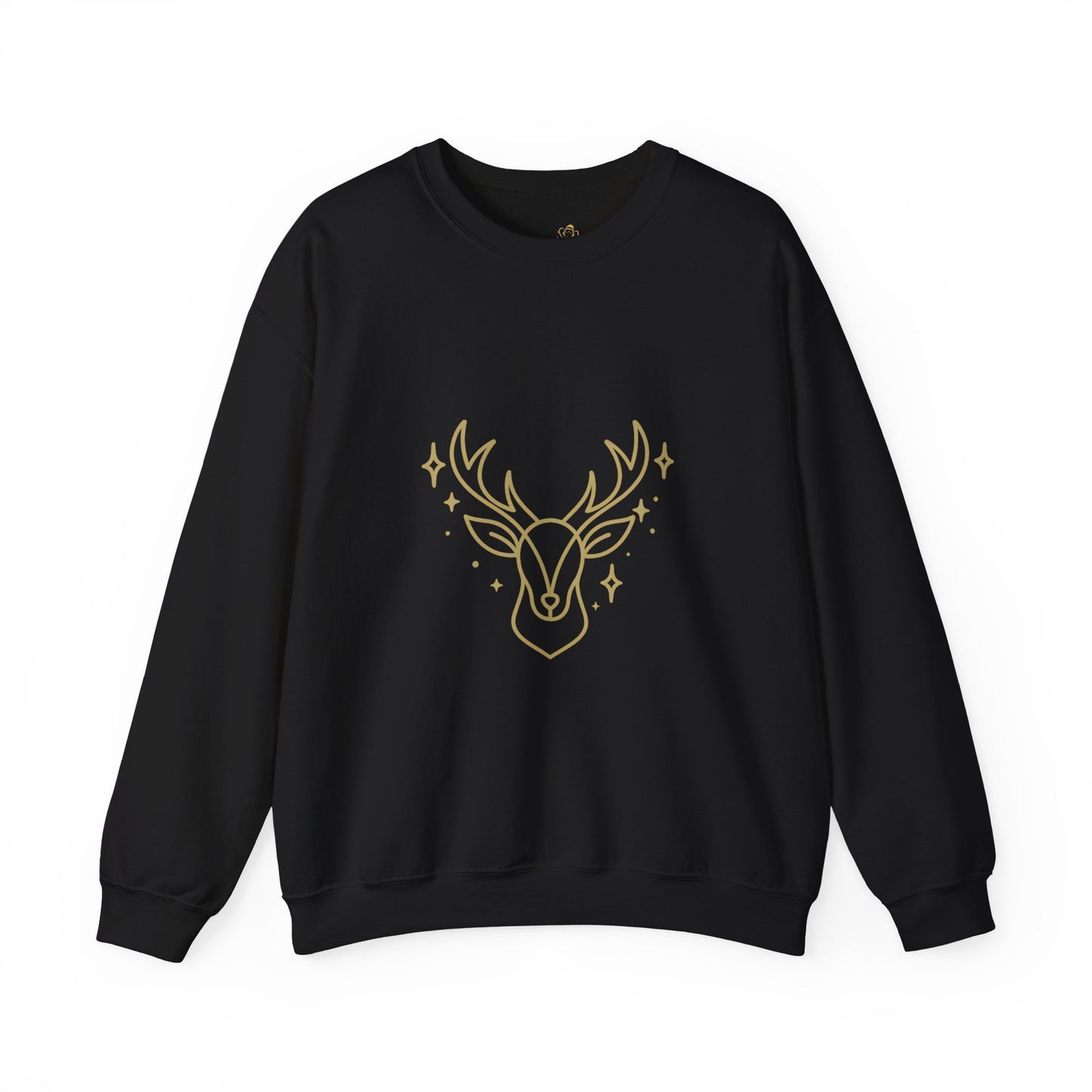 Minimalist Gold Reindeer Sweatshirt – Elegant Holiday Sweater