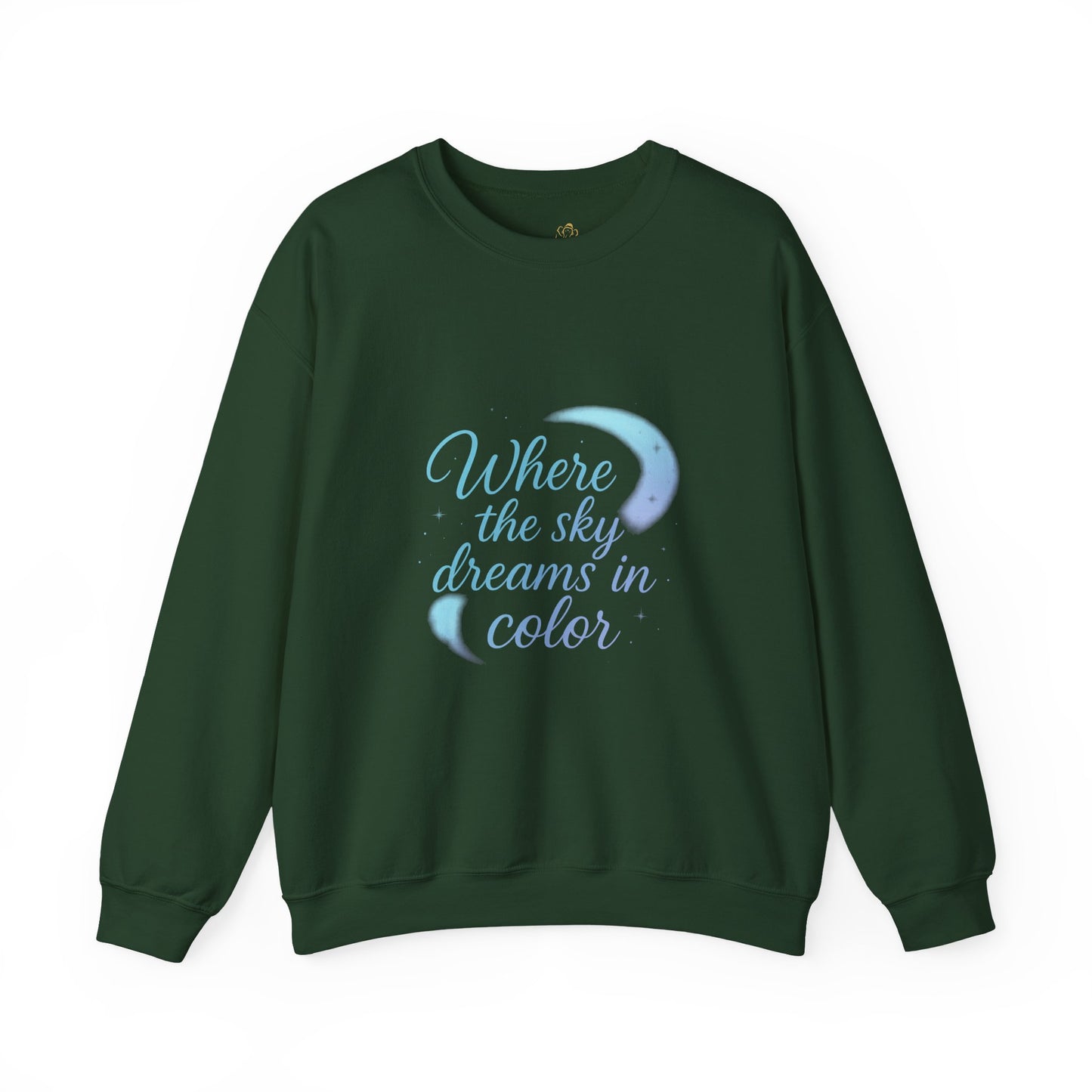 Where the Sky Dreams in Color – Celestial Moon Sweatshirt (Unisex, Multicolor Print)