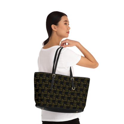 Shoulder Bag - Black Leather with Druvs Monogram