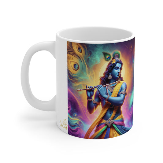 Lord Krishna spiritual mug for daily meditation and tea