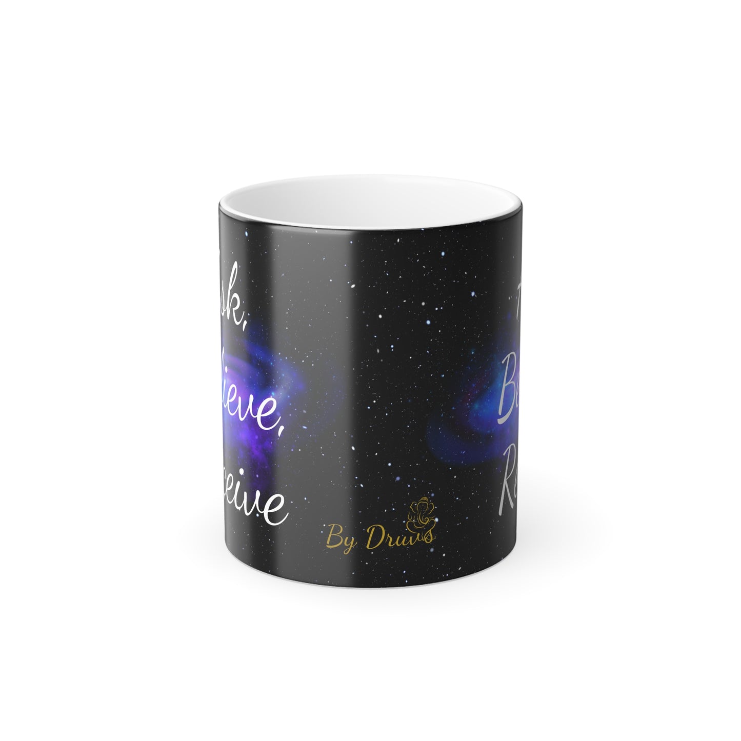 Ask. Believe. Receive. Color-Changing Magic Mug – Cosmic Morphing Affirmation Cup