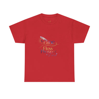 Shine Flow Prosper T-Shirt – Cosmic Manifestation Tee by Druvs