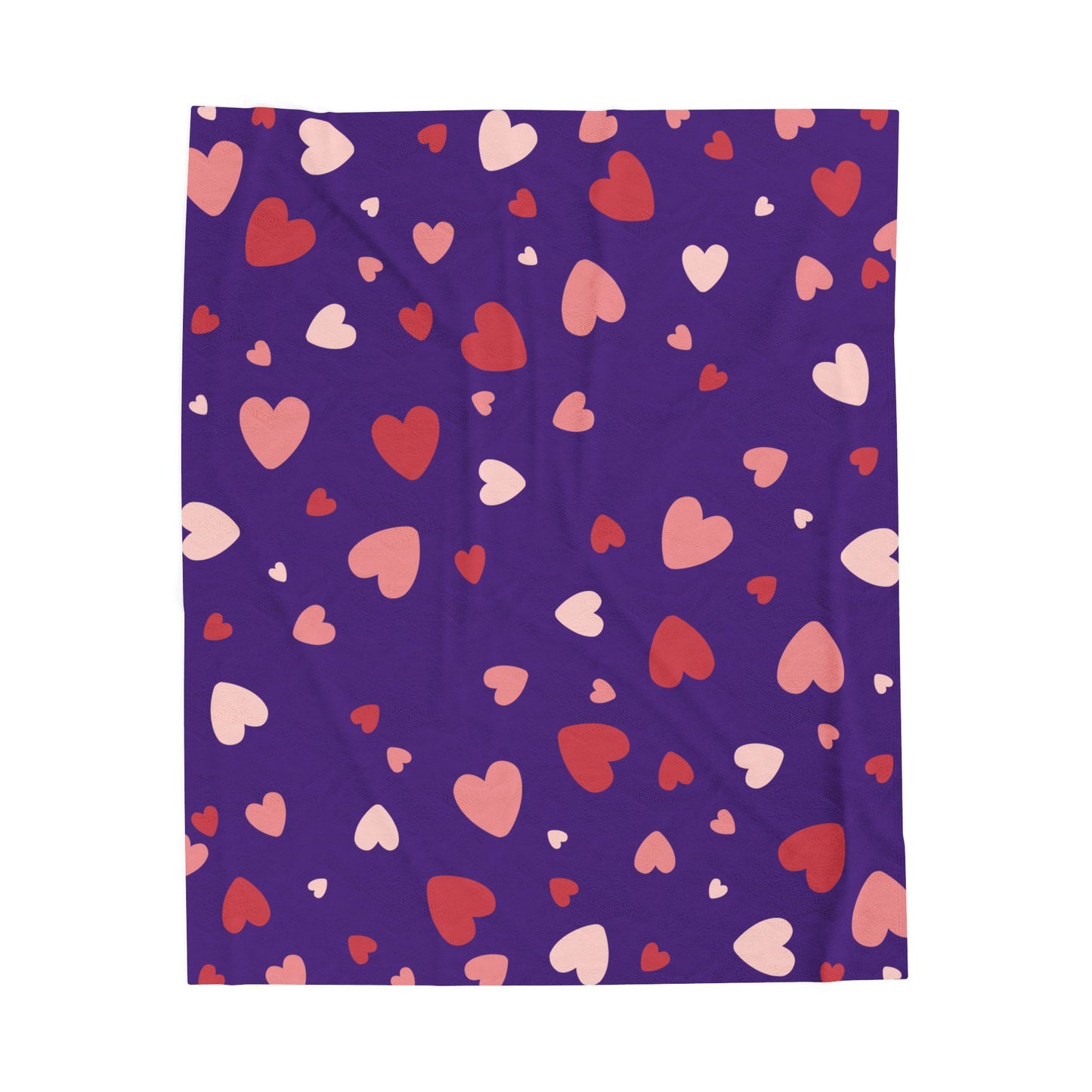 Velveteen Love Blanket – Purple Throw with Heart Pattern | Cozy Gift by Druvs