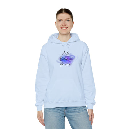 Ask Believe Receive Hoodie | Spiritual Manifestation Sweatshirt for Meditation & Mindfulness