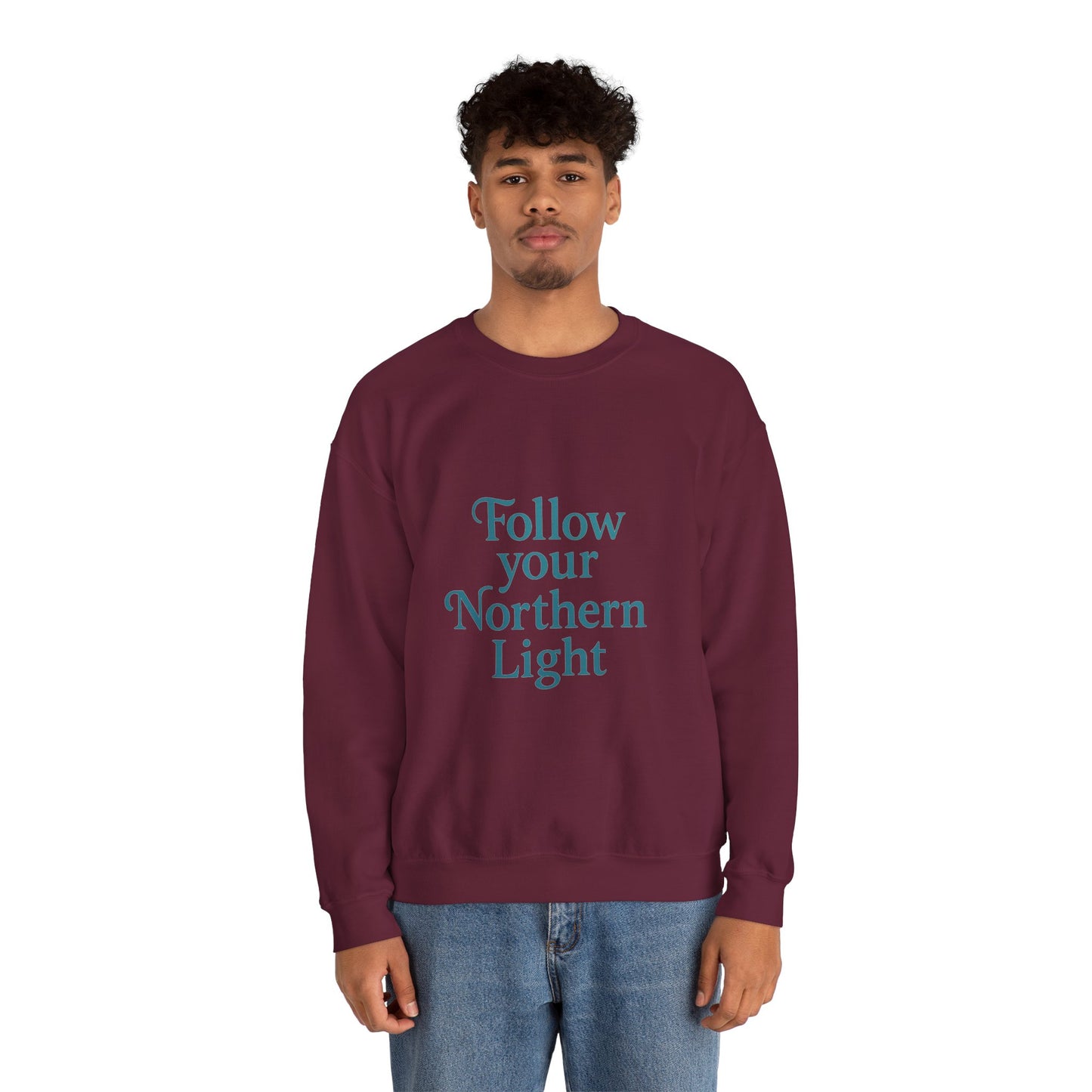 Follow Your Northern Light – Minimalist Winter Affirmation Sweatshirt (Unisex)