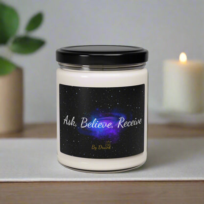 Scented Soy Candle, 9oz - Ask, Believe, Receive, Law of Attraction