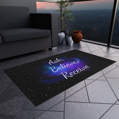 Indoor/Outdoor Rug - Ask Believe Receive Rug, Home Decor