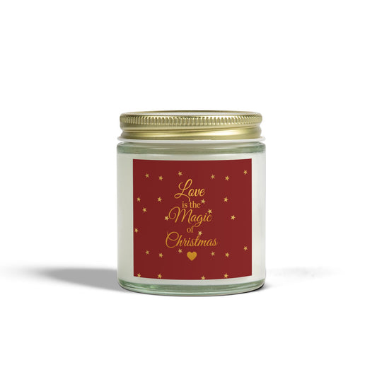 Love is the Magic of Christmas – Festive Red & Gold Scented Candle