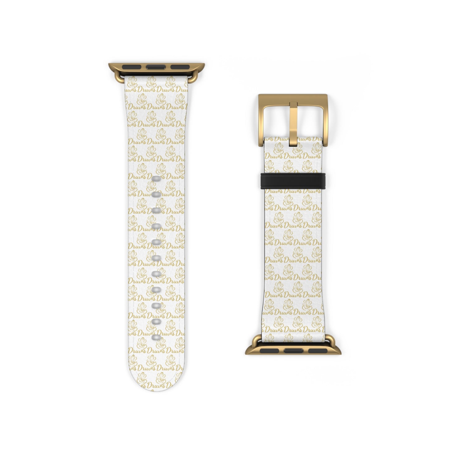 Watch Band - White Wrist Band with Druvs Monogram