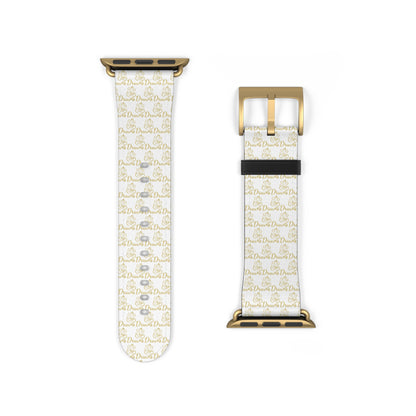 Watch Band - White Wrist Band with Druvs Monogram