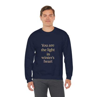You Are the Light in Winter’s Heart – Inspirational Quote Sweatshirt (Unisex)