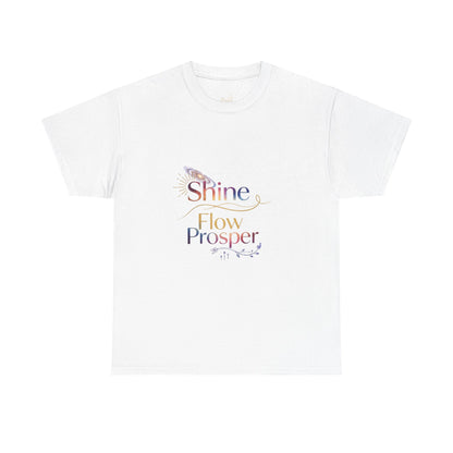 Shine Flow Prosper T-Shirt – Cosmic Manifestation Tee by Druvs