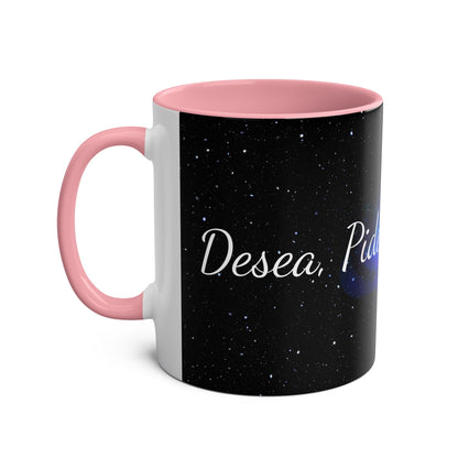 Elegante taza   "Desea, Pide, Cree, Recibe", afirmación de la ley de la atracción, ideas de regalos, frases inspiradoras.