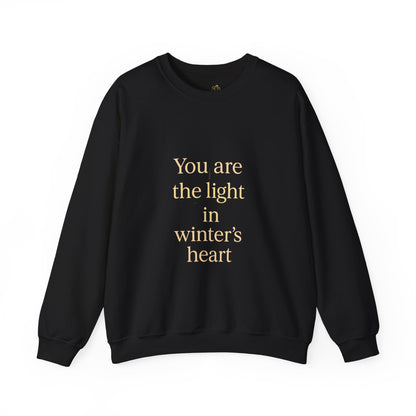 You Are the Light in Winter’s Heart – Inspirational Quote Sweatshirt (Unisex)