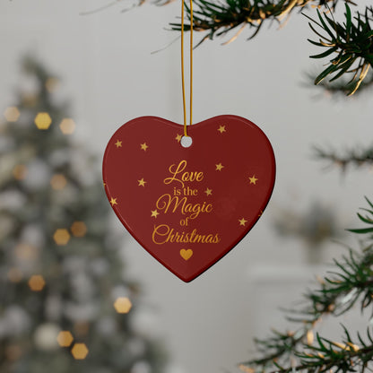 Love is the Magic of Christmas – Personalized Heart Ornament