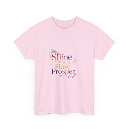 Shine Flow Prosper T-Shirt – Cosmic Manifestation Tee by Druvs