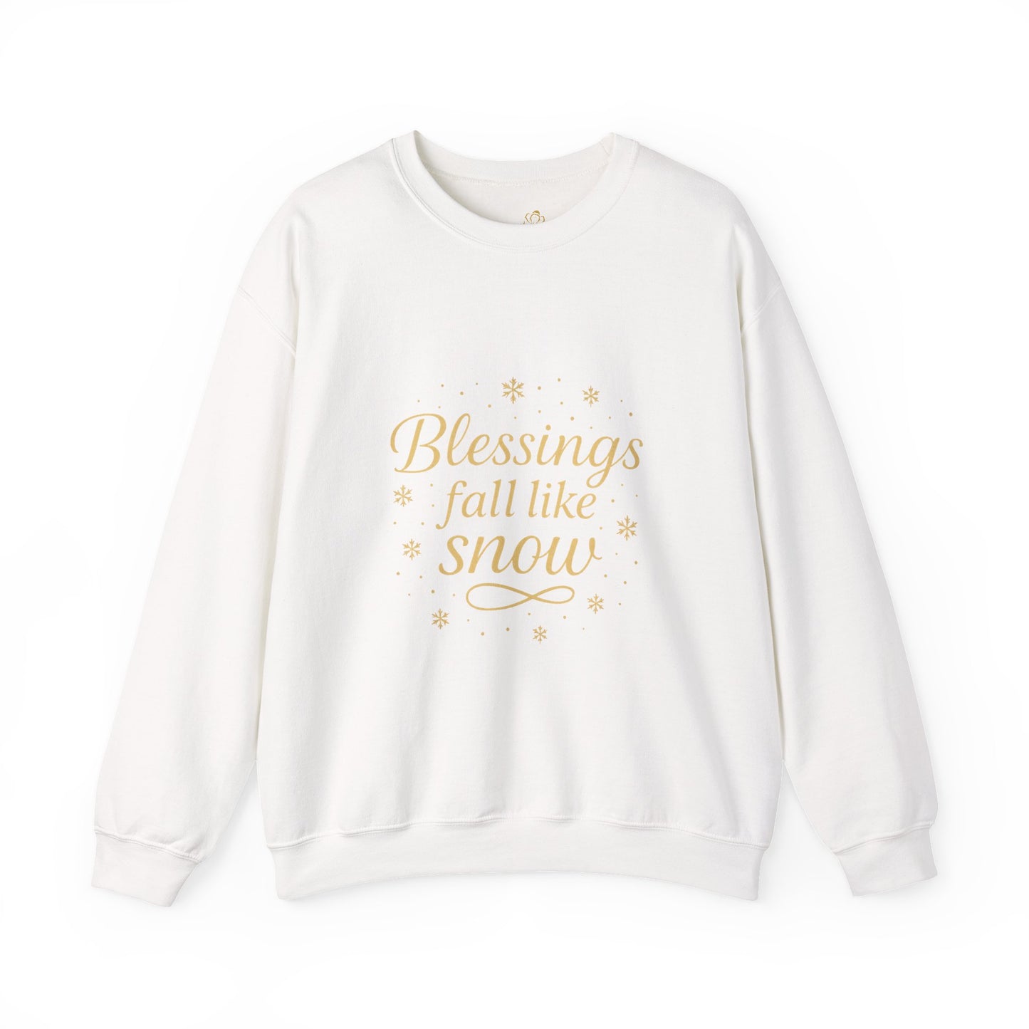 Blessings Fall Like Snow – Cozy Winter Affirmation Sweatshirt (Unisex)