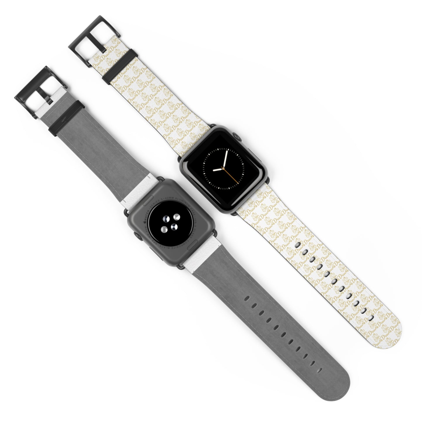 Watch Band - White Wrist Band with Druvs Monogram