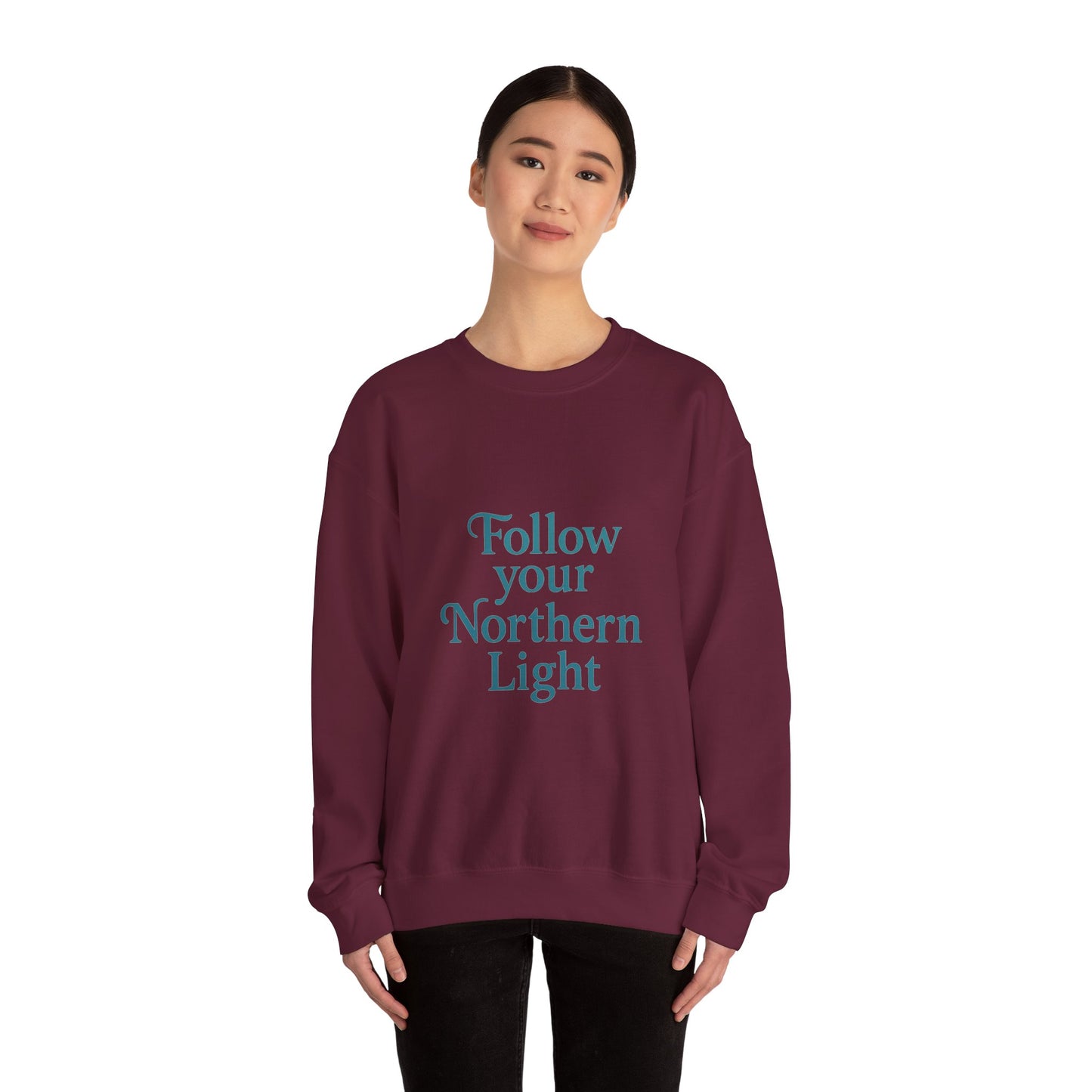 Follow Your Northern Light – Minimalist Winter Affirmation Sweatshirt (Unisex)