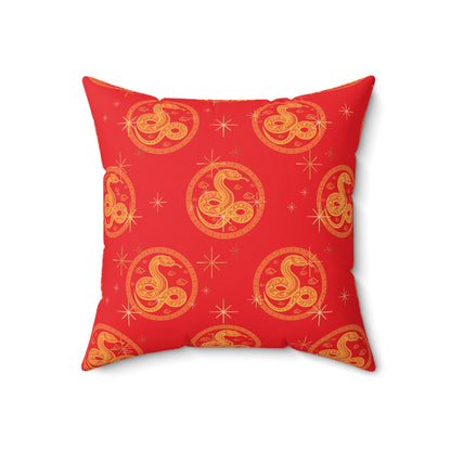 Chinese New Year 2025 Snake Cushion – Lunar New Year Throw Pillow for Prosperity & Luck