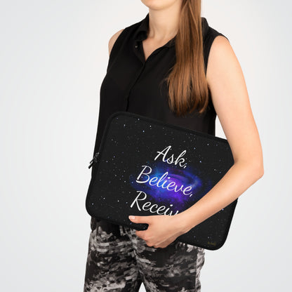 Ask. Believe. Receive. Laptop Sleeve – Cosmic Law of Attraction Tech Case by Druvs