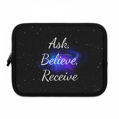 Ask. Believe. Receive. Laptop Sleeve – Cosmic Law of Attraction Tech Case by Druvs