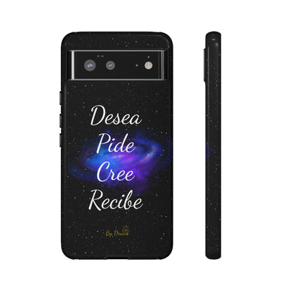 Funda para Móvil, Desea, Pide, Cree, Recibe, Ley de Atracción, Pensamiento Positivo,  iPhone, Samsung, Google Pixel, Carcasa para movil