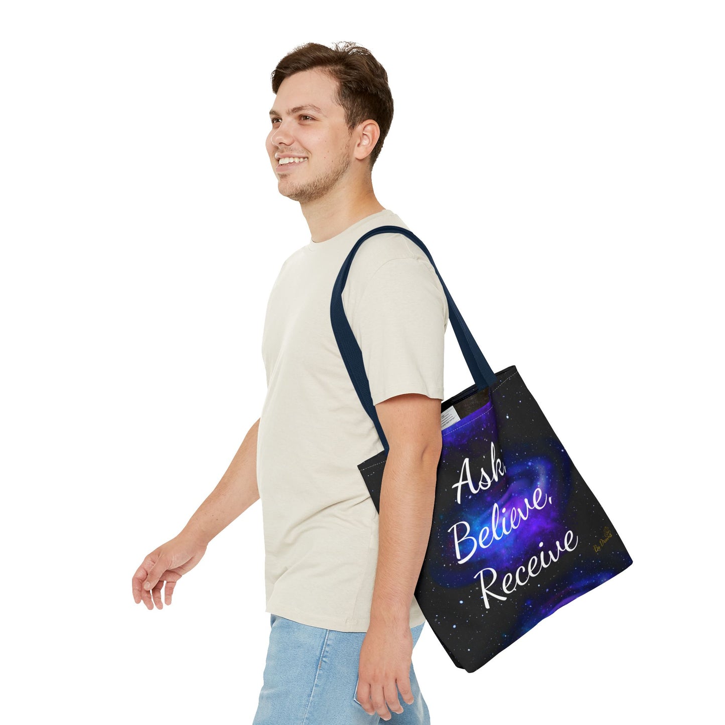 Ask Believe Receive Tote Bag – Manifestation Galaxy Shopper by Druvs