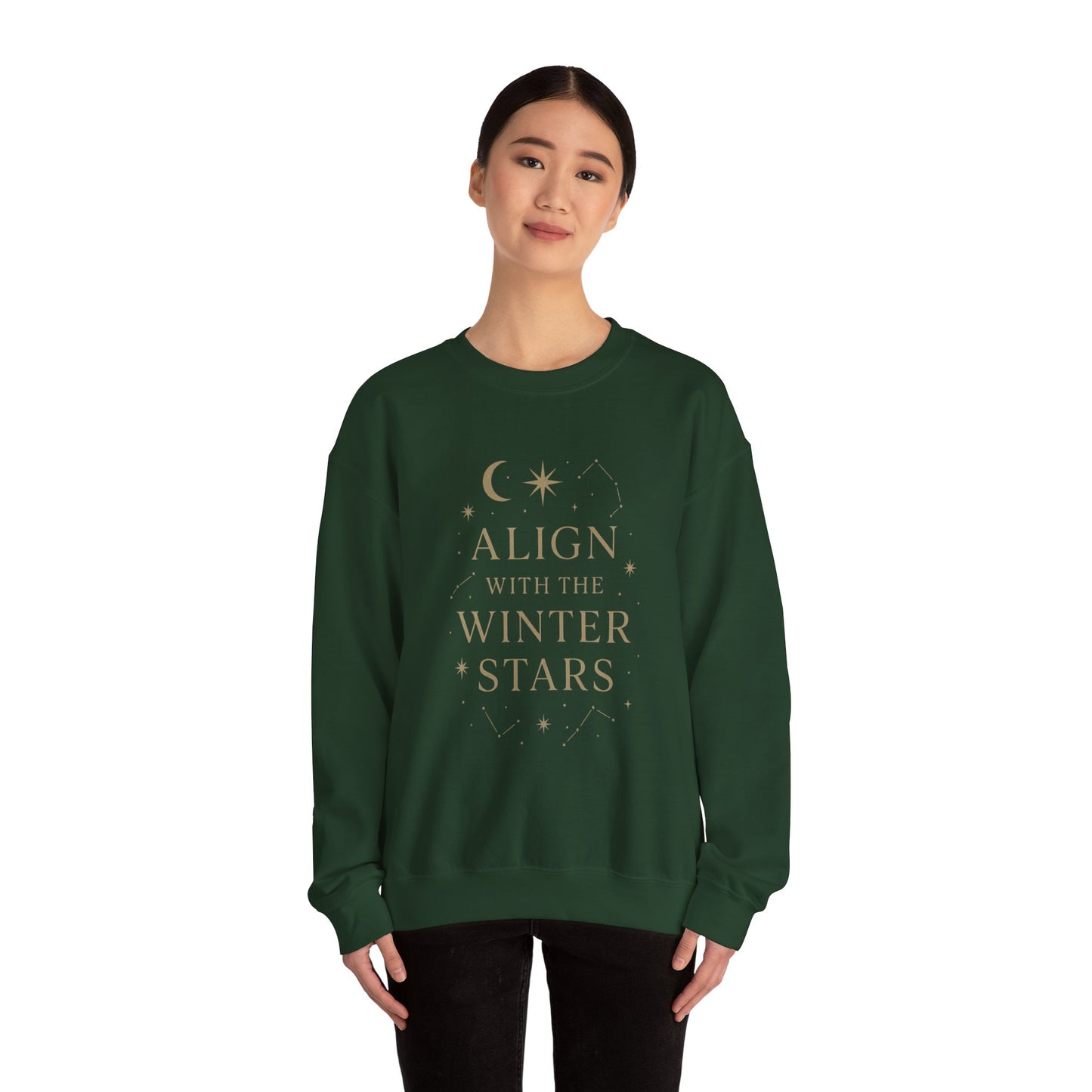 Align with the Winter Stars – Celestial Holiday Sweatshirt | Spiritual Winter Vibes