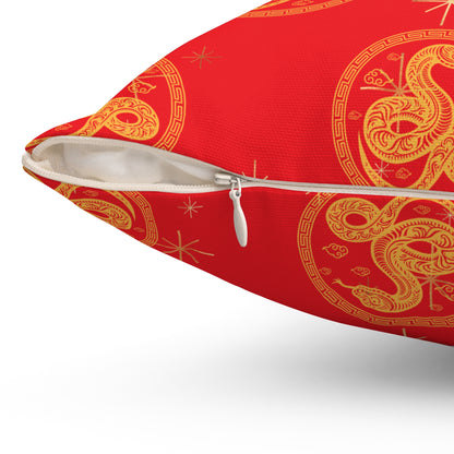 Chinese New Year 2025 Snake Cushion – Lunar New Year Throw Pillow for Prosperity & Luck