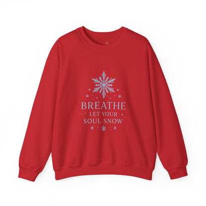 Breathe Let Your Soul Snow – Mindful Winter Sweatshirt | Unisex Relaxed Fit