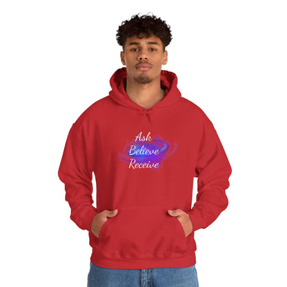 Ask Believe Receive Hoodie | Spiritual Manifestation Sweatshirt for Meditation & Mindfulness