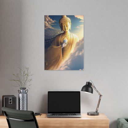 Golden Buddha Canvas – Enlightenment Wall Art for Sacred Spaces