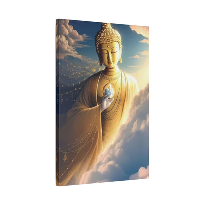 Golden Buddha Canvas – Enlightenment Wall Art for Sacred Spaces
