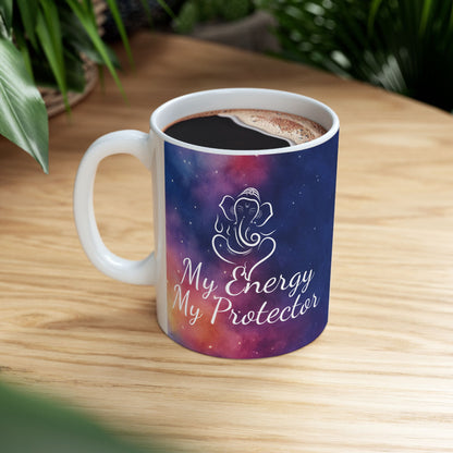 Ganesh Mug – My Energy, My Protector | Cosmic Spiritual Mug